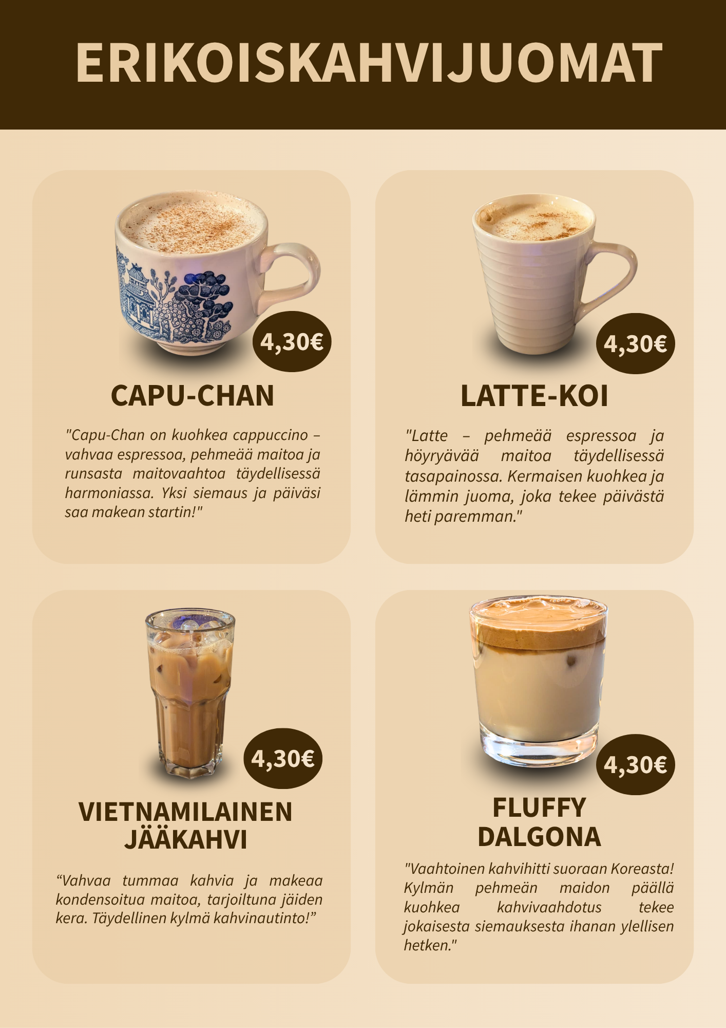 Lounge Turku kahvijuomat