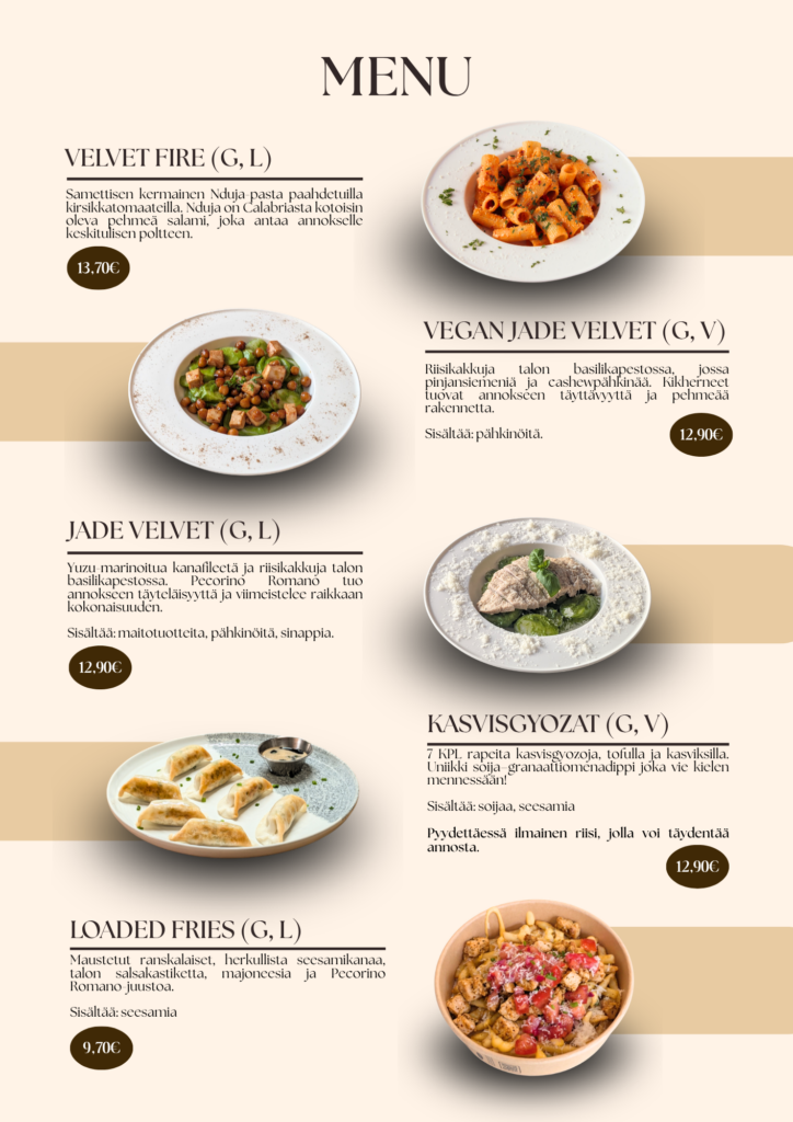 Lounge Turku menu