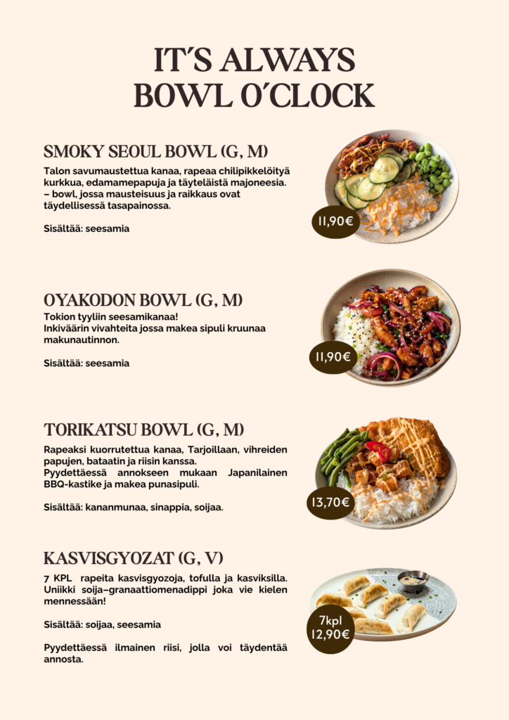 bowloclock menu